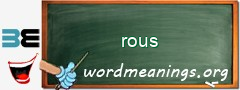 WordMeaning blackboard for rous